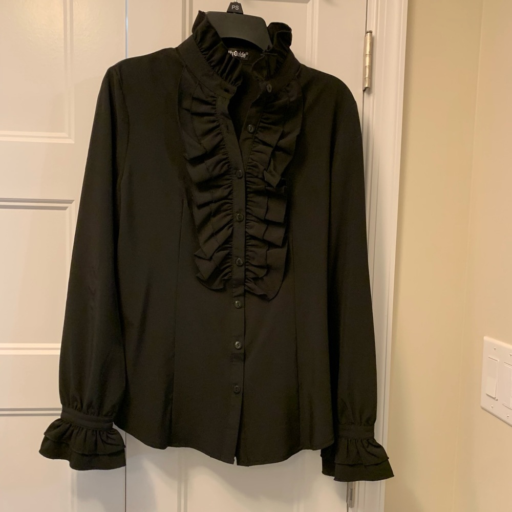 Sexy black Poet blouse